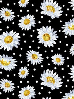 Quilting Cotton - Hello Sunshine - Daisy Days - Black