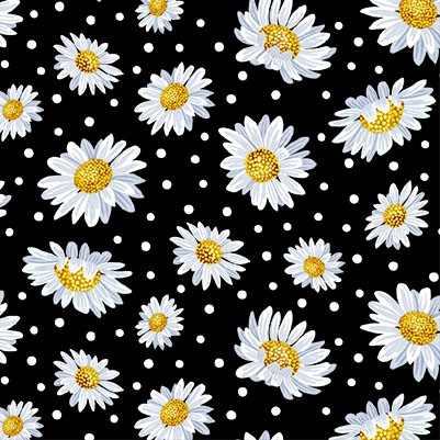 Quilting Cotton - Hello Sunshine - Daisy Days - Black