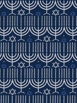 Quilting Cotton - Blue Holiday - Hanukkah