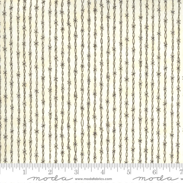 Quilting Cotton - Home on the Range - Barbed Wire Stripe - Dusty White