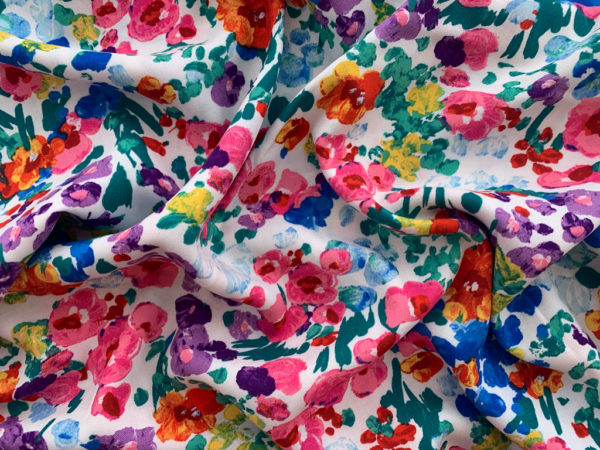 Rayon Challis - Floral Meadow - Bright