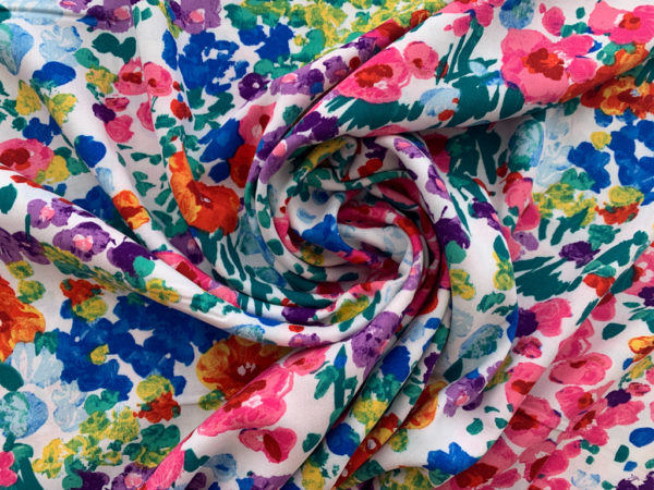 Rayon Challis - Floral Meadow - Bright