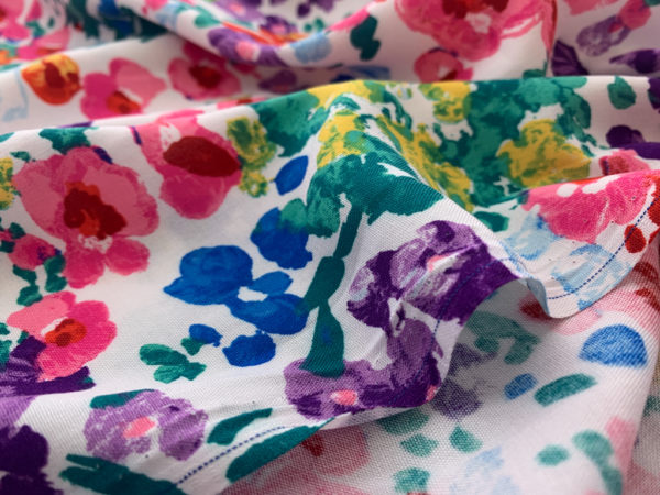 Rayon Challis - Floral Meadow - Bright