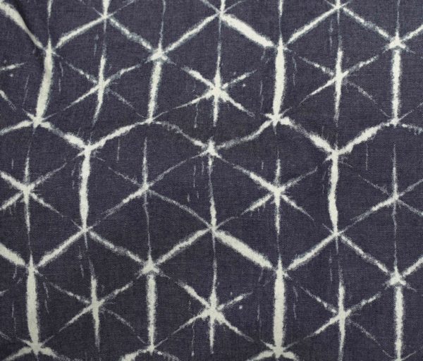 Printed Cotton Shirting - Hexagons - Dark Blue