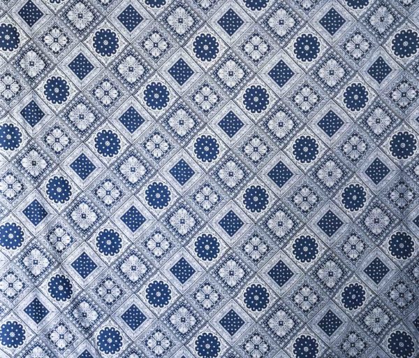 Printed Cotton/Poly Stretch Shirting - Bandana - Blue