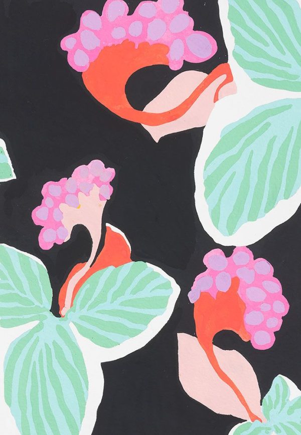 Quilting Cotton - Alexander Henry – Flor Tropical – Black