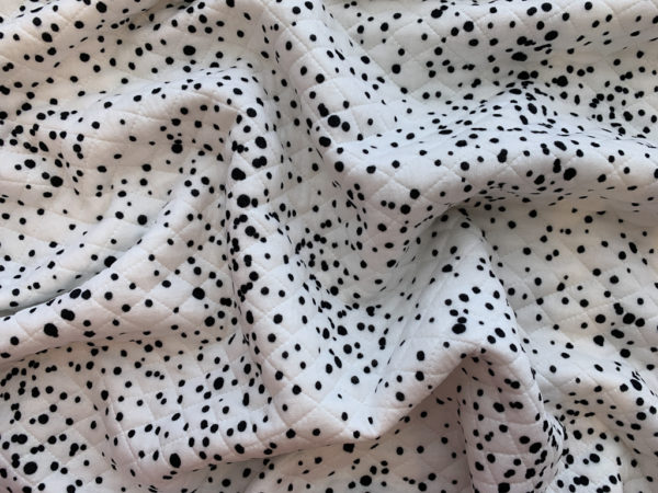 Deadstock - Quilted Polyester/Spandex Knit - Dalmation