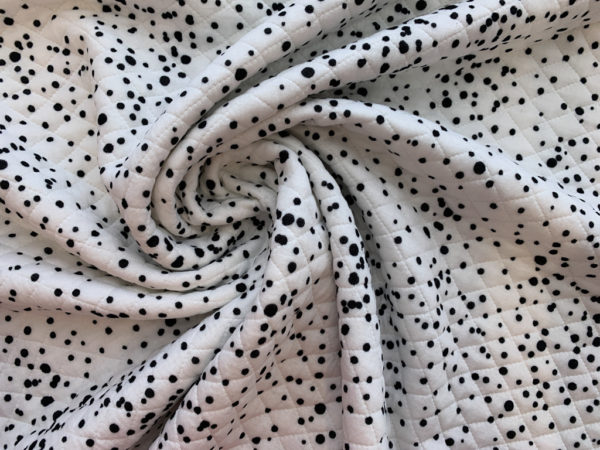 Deadstock - Quilted Polyester/Spandex Knit - Dalmation