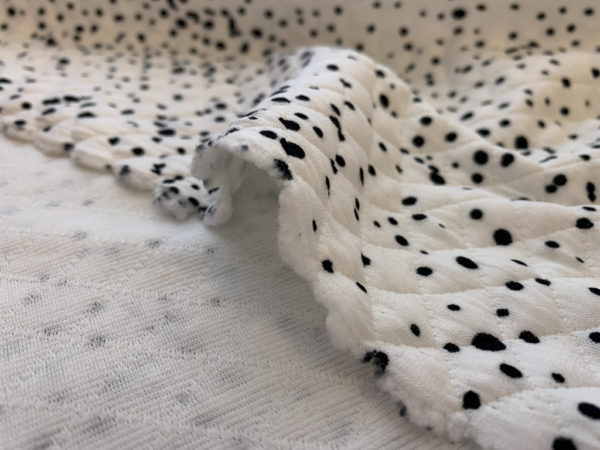 Deadstock - Quilted Polyester/Spandex Knit - Dalmation