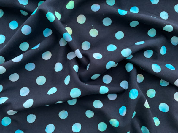 Rayon Batiks by Mirah – Polka Dots – Aquamarine