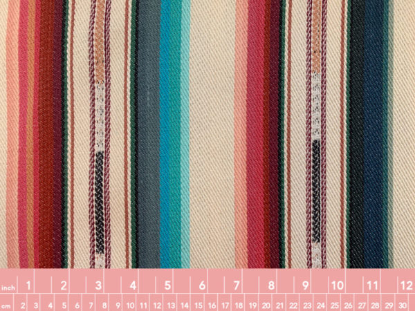 Heavyweight Yarn Dyed Cotton Stripe - Red/Aqua