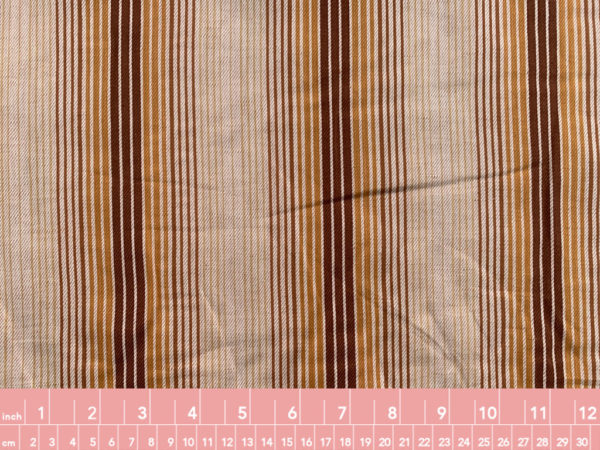 Designer Deadstock - Rayon/Linen Two-Sided Brushed Twill - Brown Stripe