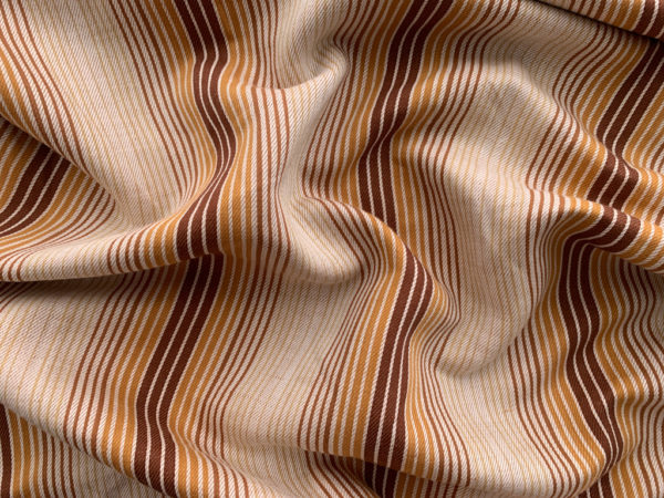 Designer Deadstock - Rayon/Linen Two-Sided Brushed Twill - Brown Stripe