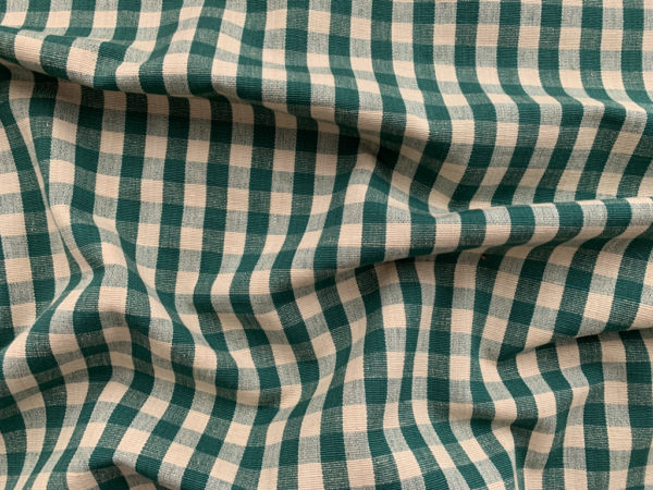 Designer Deadstock - Yarn Dyed Linen - Teal Plaid - Small