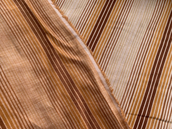 Designer Deadstock - Rayon/Linen Two-Sided Brushed Twill - Brown Stripe
