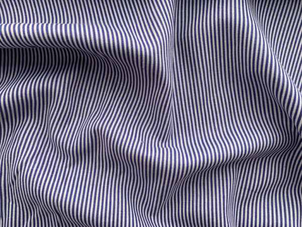 Designer Deadstock - Rayon/Linen Blend - Blue/White Stripe