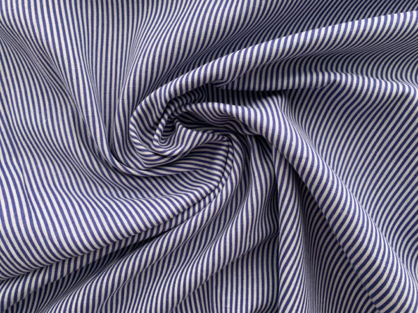 Designer Deadstock - Rayon/Linen Blend - Blue/White Stripe