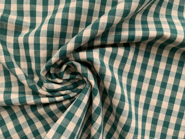 Designer Deadstock - Yarn Dyed Linen - Teal Plaid - Small