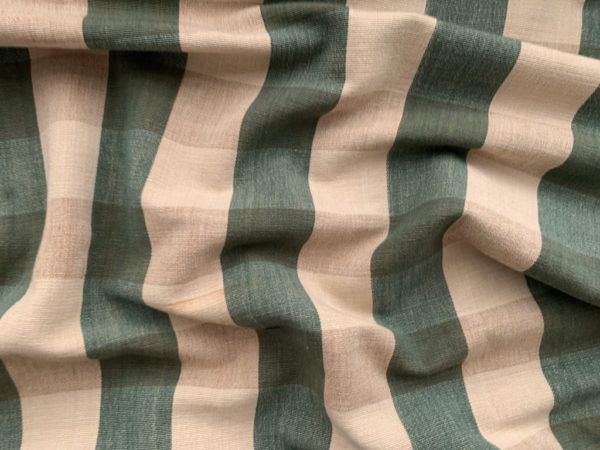 Designer Deadstock - Yarn Dyed Linen - Teal Plaid - Large