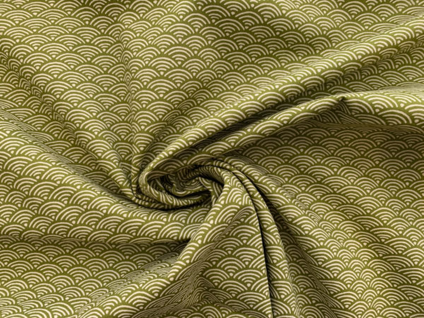 Japanese Cotton Sheeting - Seigaiha - Green