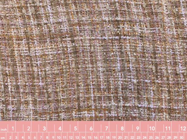 Designer Deadstock - Italian Tweed Nylon/Poly Suiting - Tan Metallic