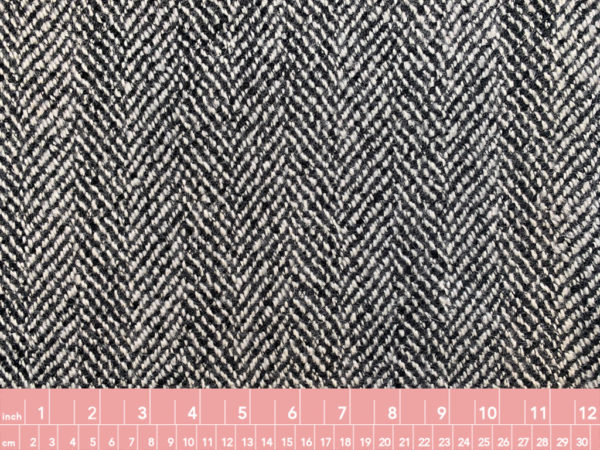 Designer Deadstock - Italian Wool Coating - Black Chevron