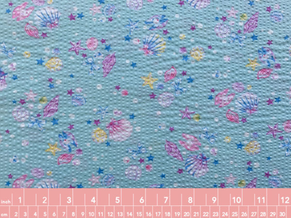 Japanese Cotton Seersucker - Pastel Shells - Blue