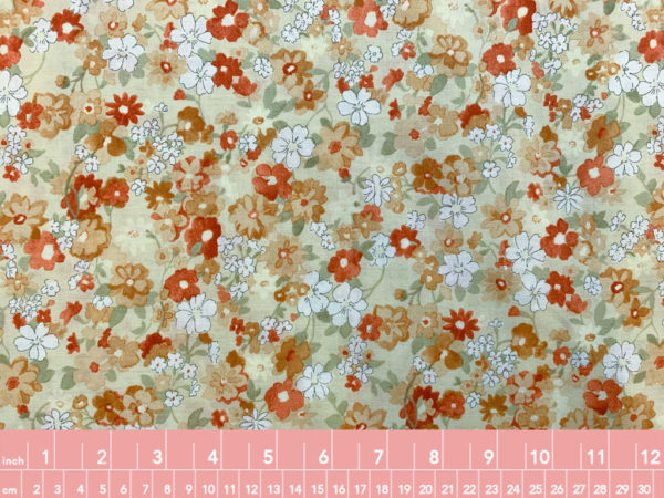 Japanese Cotton Lawn - Floral - Orange