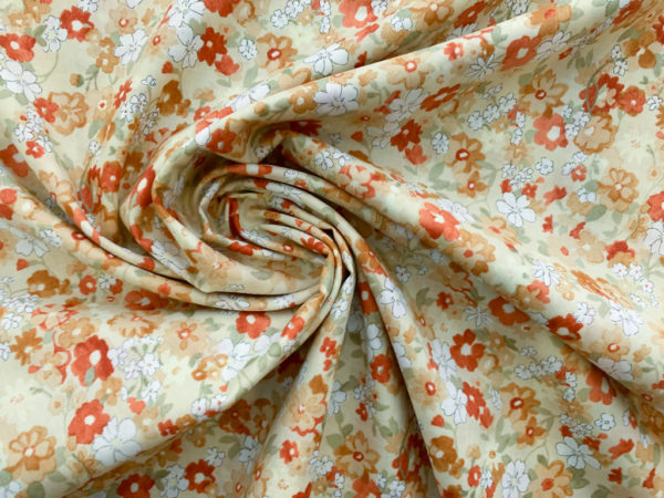 Japanese Cotton Lawn - Floral - Orange