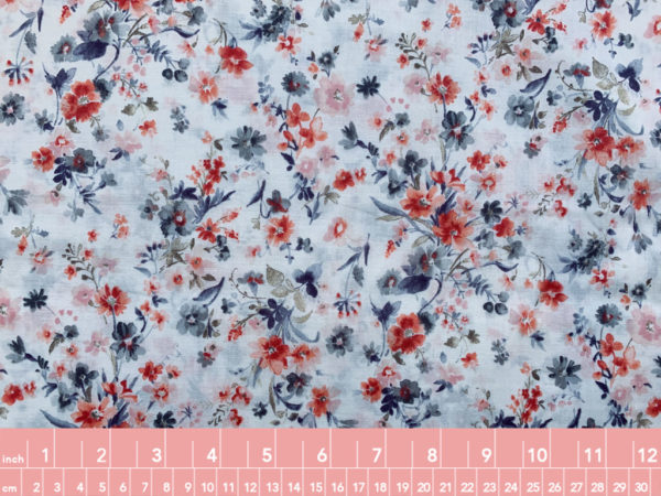 Japanese Cotton Lawn - Floral - Orange