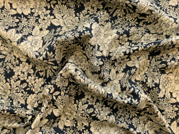 Japanese Cotton Lawn - Floral - Black