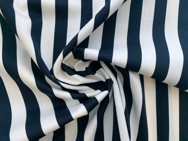 Japanese Cotton Twill - Black/White Stripe