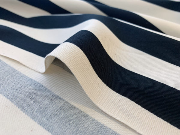 Japanese Cotton Twill - Black/White Stripe