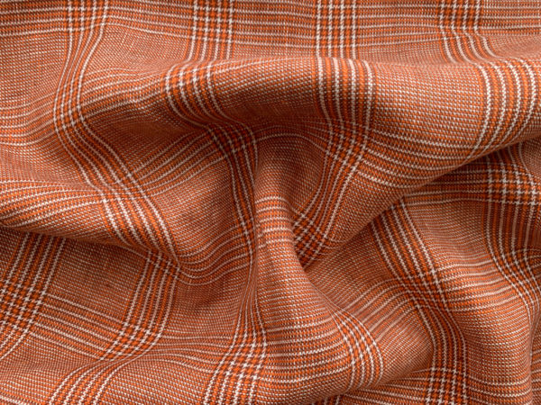 Deadstock - Yarn Dyed Linen - University Plaid