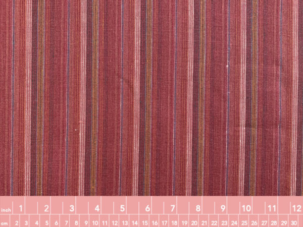 Yarn Dyed Linen - Red/Peach Stripe