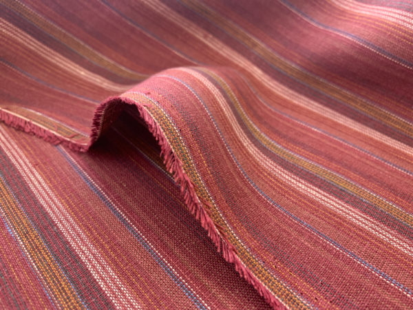 Yarn Dyed Linen - Red/Peach Stripe