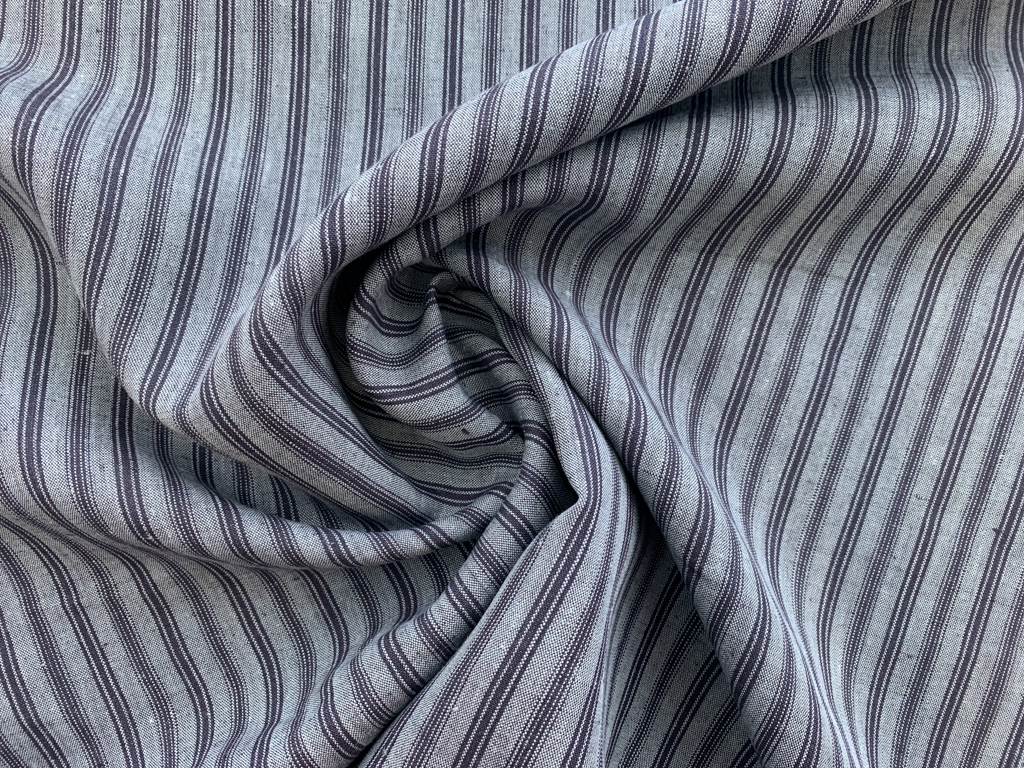knee length dresses for ladies Striped Linen Dress