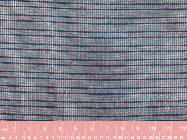 Yarn Dyed Linen - Blue Stripe Plaid