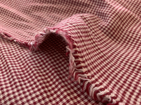 Yarn Dyed Linen - Red/White Mini Plaid