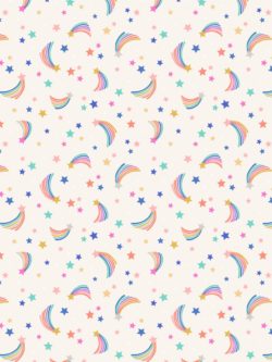 Quilting Cotton - Over the Rainbow - Shooting Rainbows - Cream