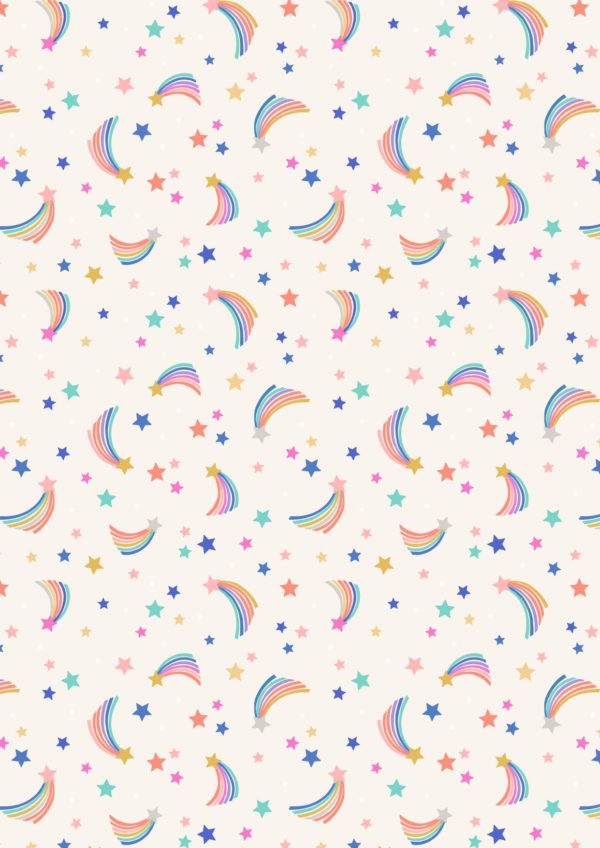 Quilting Cotton - Over the Rainbow - Shooting Rainbows - Cream