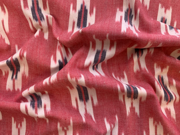 Bird's Eye Cotton Ikat - Pink/White