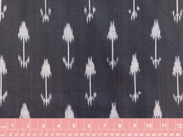 Arrowheads Cotton Ikat - White on Black