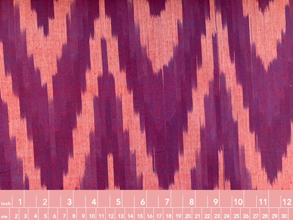 Silk Ikat Fabric – Pink Zig Zag main image 1