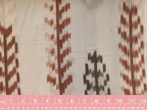 Pine Trees Cotton Ikat - Brown on Natural