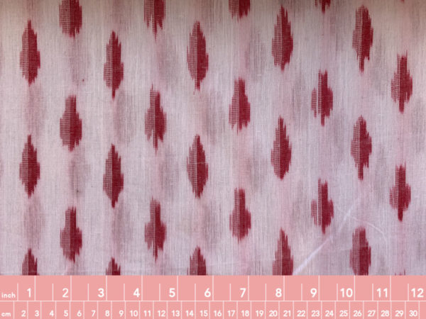 Feathers Cotton Ikat - Red on White