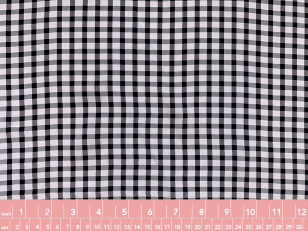 Designer Deadstock - Silk Crepe de Chine - Black/White Gingham