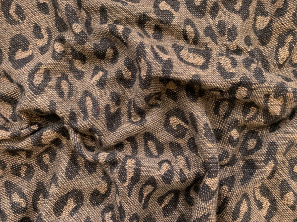 Amour Vert - Wool/Linen Jacquard - Leopard Print