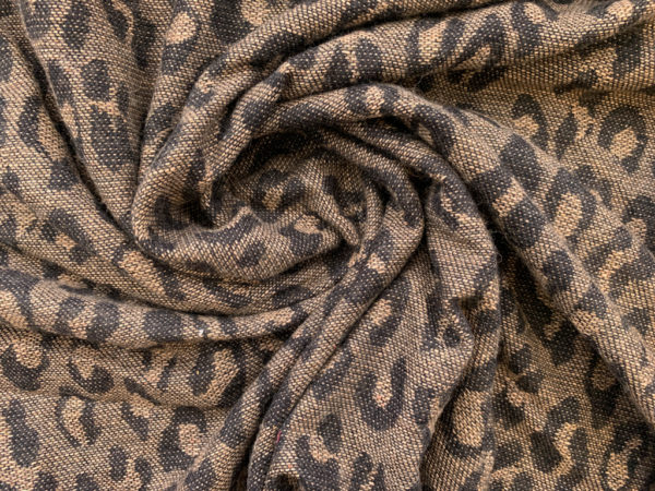 Amour Vert - Wool/Linen Jacquard - Leopard Print