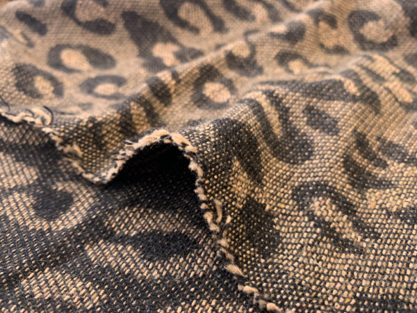 Amour Vert - Wool/Linen Jacquard - Leopard Print